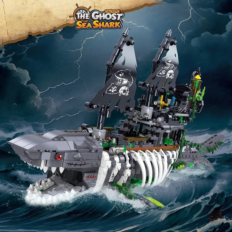 Ghost Sea Shark Building Block Set (1155pcs)
