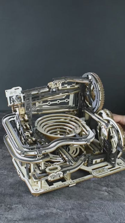 Premium 3D Wooden Marble Run - Spiral